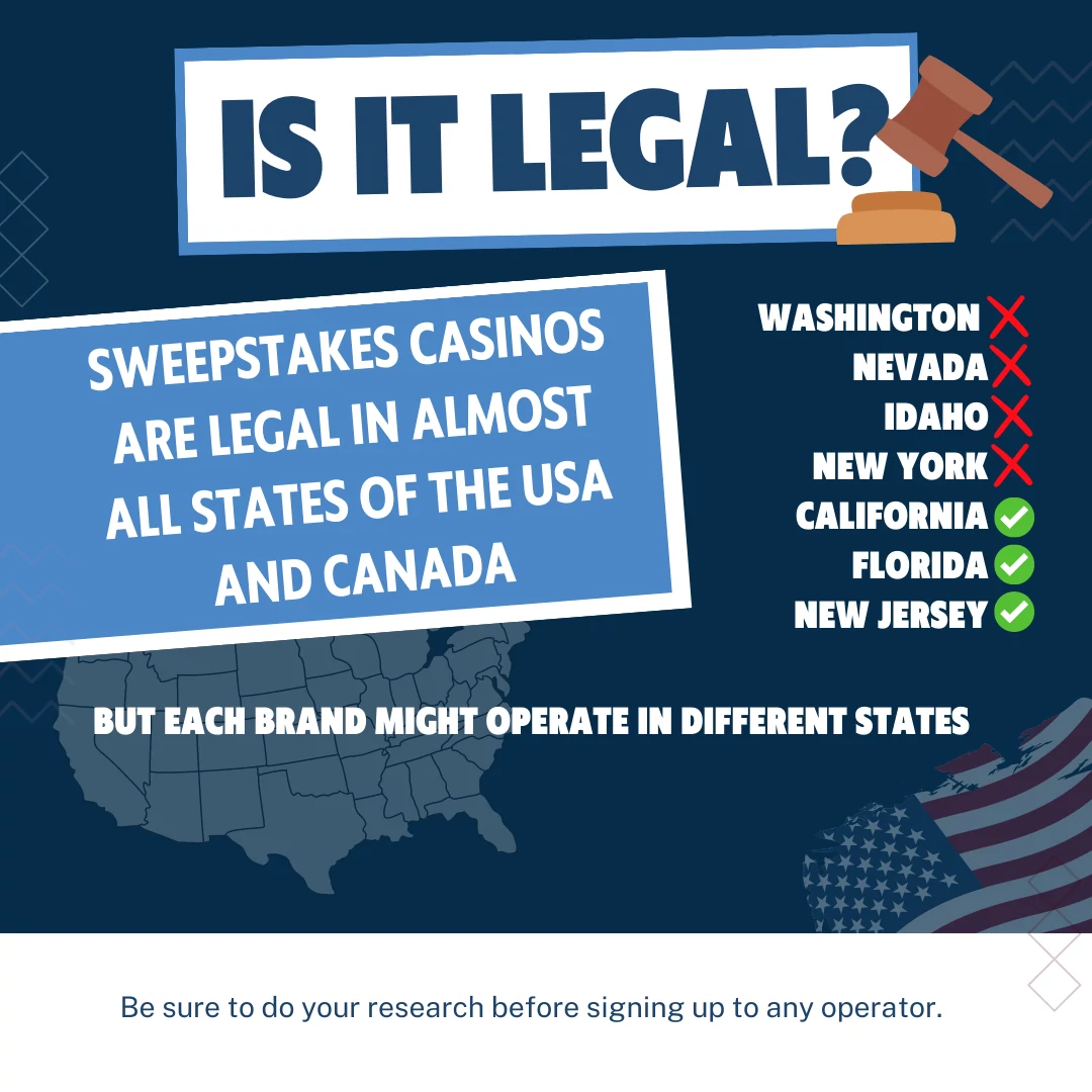 are sweepstakes casinos legal